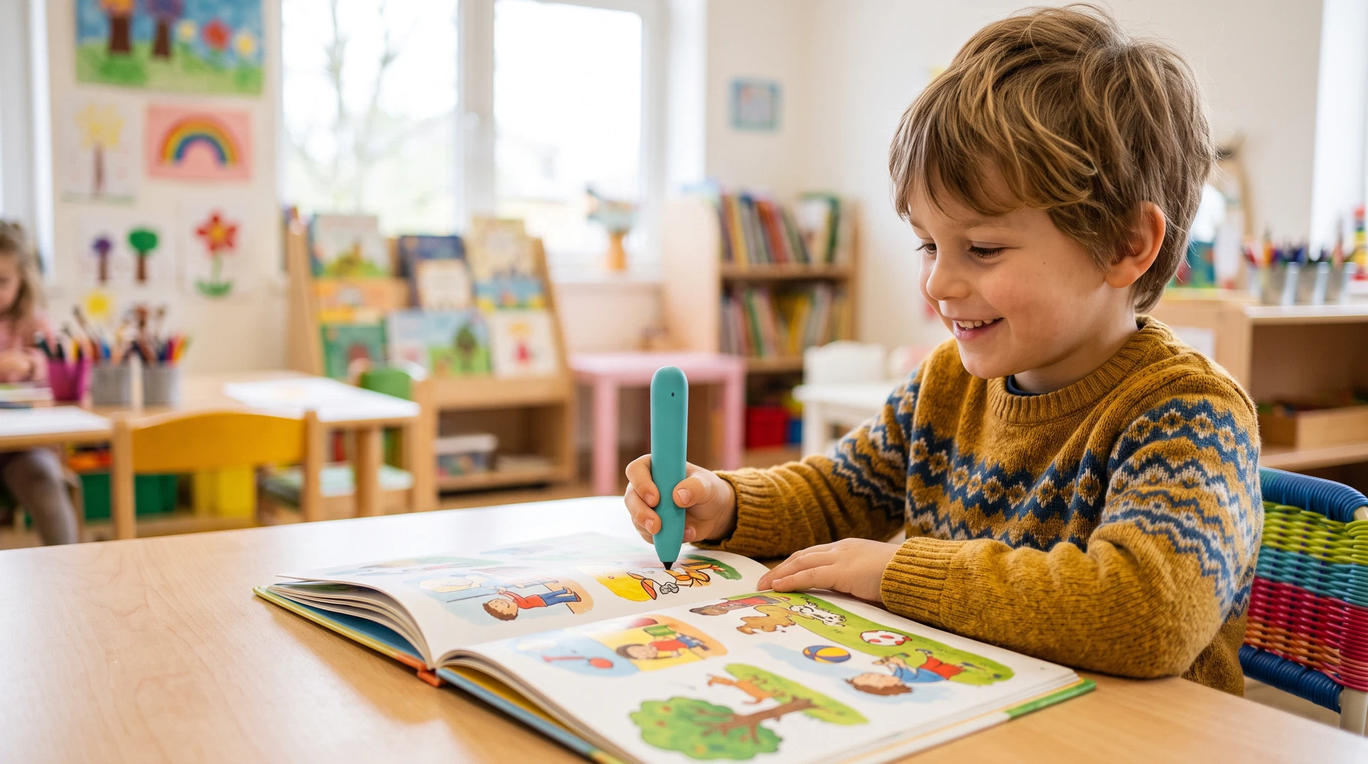 Quality control inspection of an educational smart reading pen prototype.