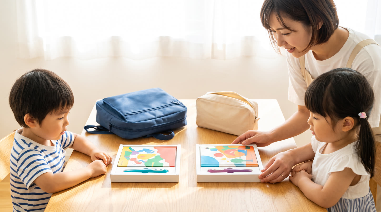 Child using an unbranded reading pen and illustrated learning materials for a airplane travel toy for kids buyer guide