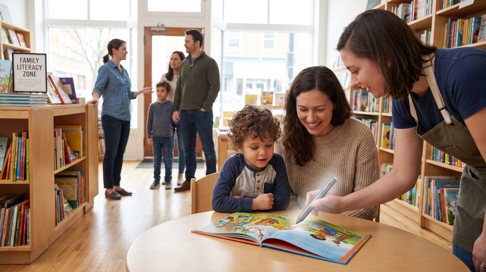 How Can Bookstores Plan a Low-Risk Talking-Pen Demonstration Event for Families?