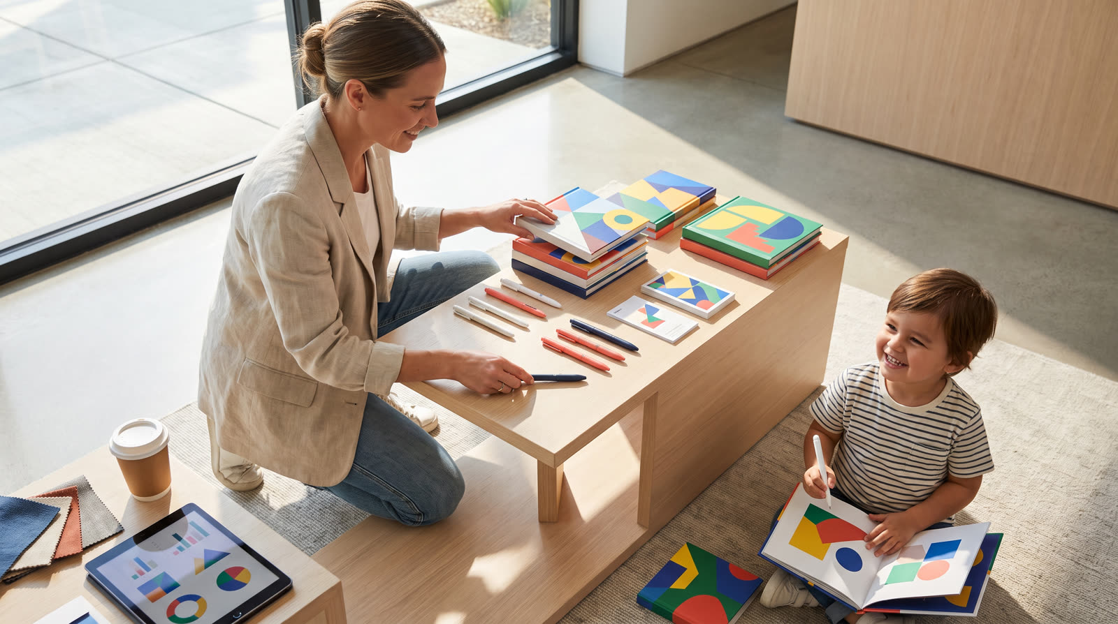 a bright, child-focused, photorealistic editorial scene supporting which product-data gates should retailers clear before listing a talking-pen bundle