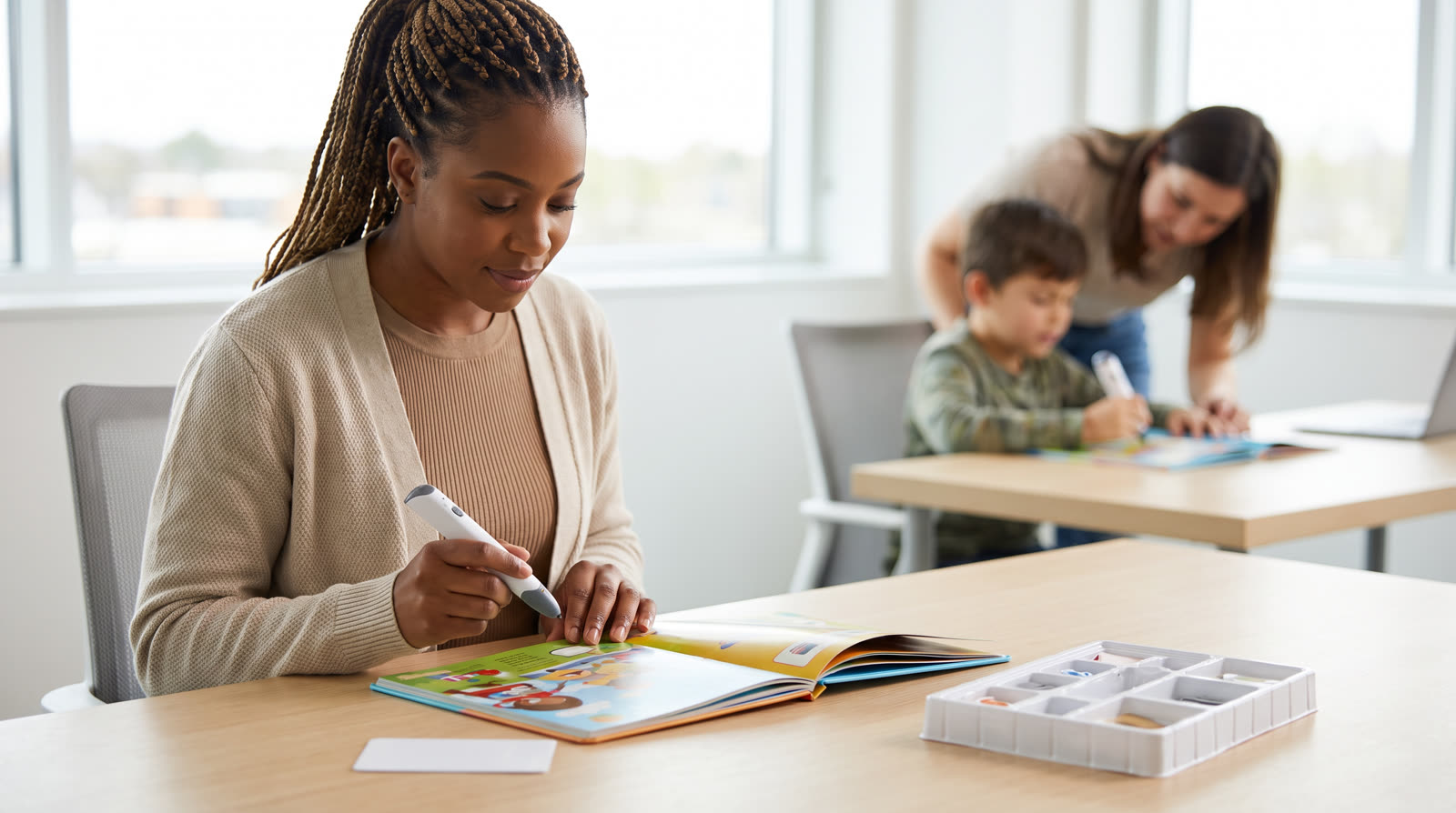 a bright, child-focused, photorealistic editorial scene supporting how should a buyer build warranty-case evidence before escalating a talking-pen supplier